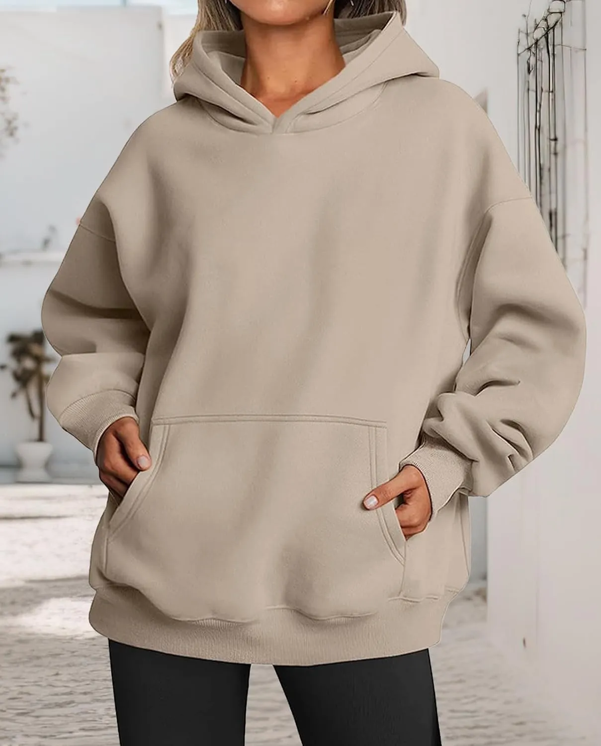 Hoodies for Women Oversized Fleece Tops Pullover Sweatshirts Casual Fall Long Sleeve Sweaters with Pockets