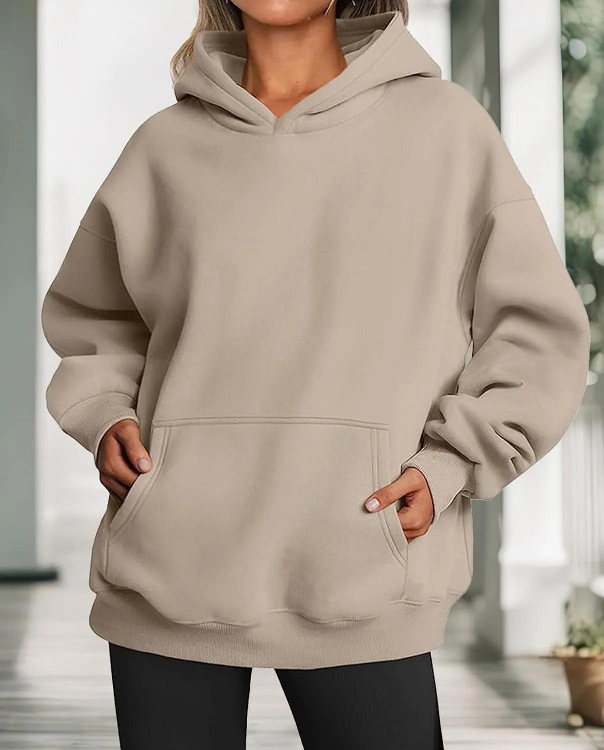 Hoodies for Women Oversized Fleece Tops Pullover Sweatshirts Casual Fall Long Sleeve Sweaters with Pockets