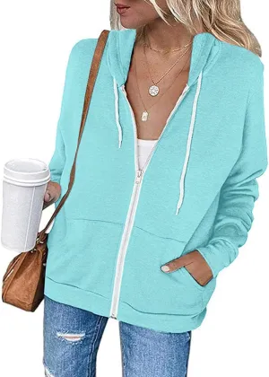 Hoodies for Women Pullover Color Block Pocket Casual Long Sleeve V Neck Sweatshirts Hooded Tops Shirts Outwear