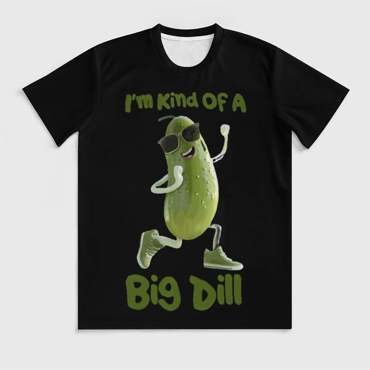 I'm Kind of A Big Dill Funny Pickle Men's Short Sleeve Tee Casual Crew Neck T-Shirts Summer Workout Tops Graphic