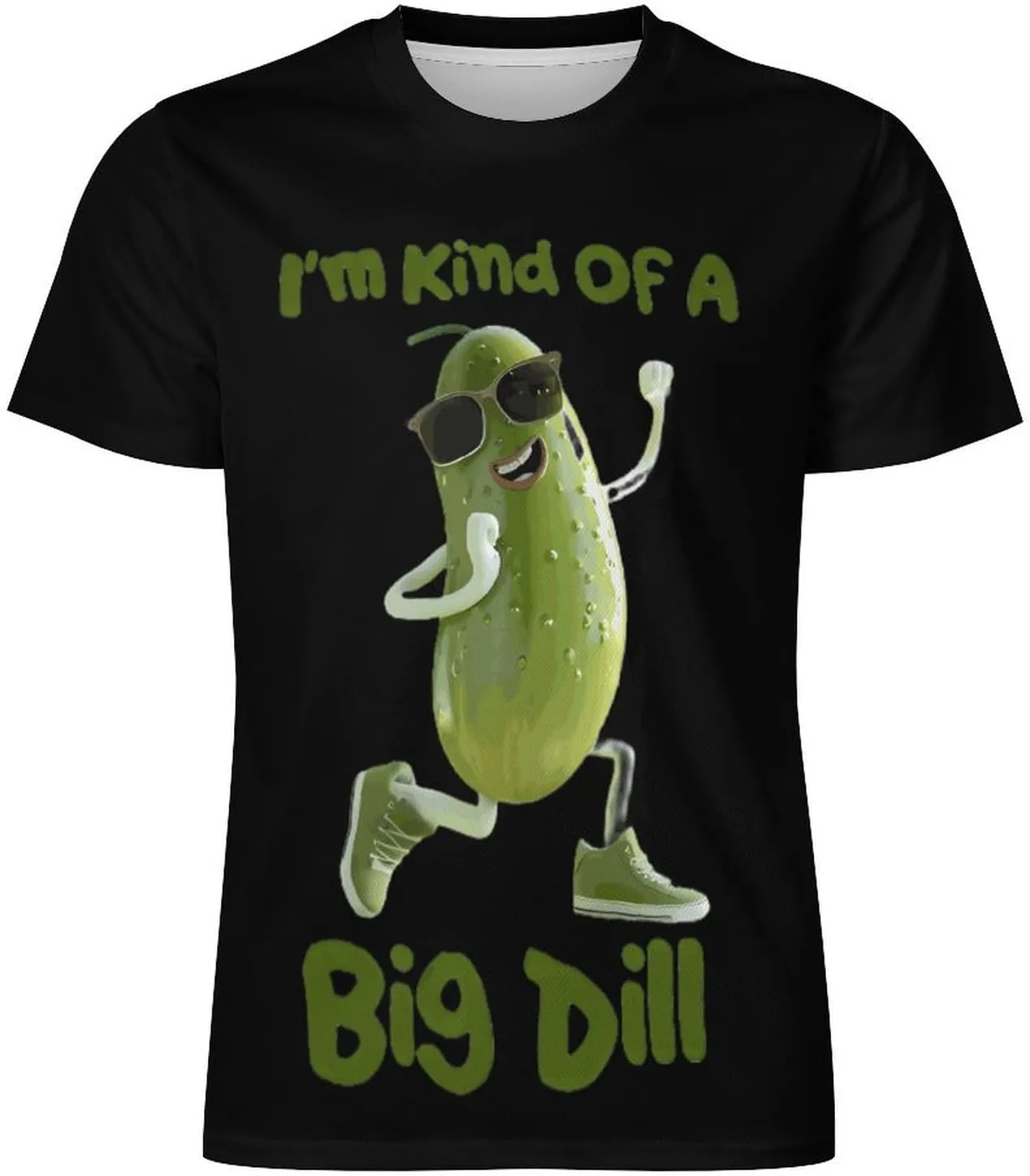 I'm Kind of A Big Dill Funny Pickle Men's Short Sleeve Tee Casual Crew Neck T-Shirts Summer Workout Tops Graphic
