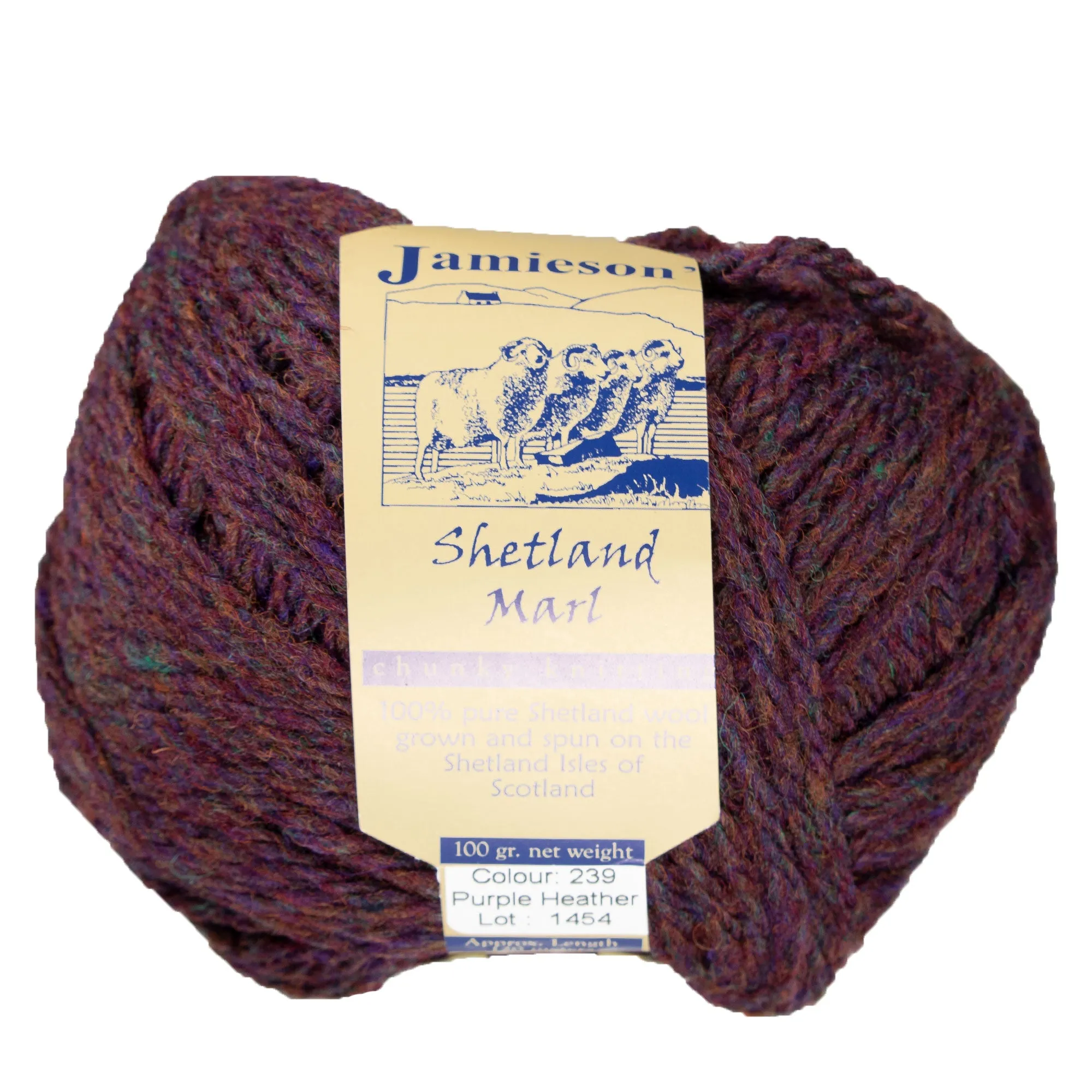 Jamieson's of Shetland Marl Chunky Yarn - 239 Purple Heather