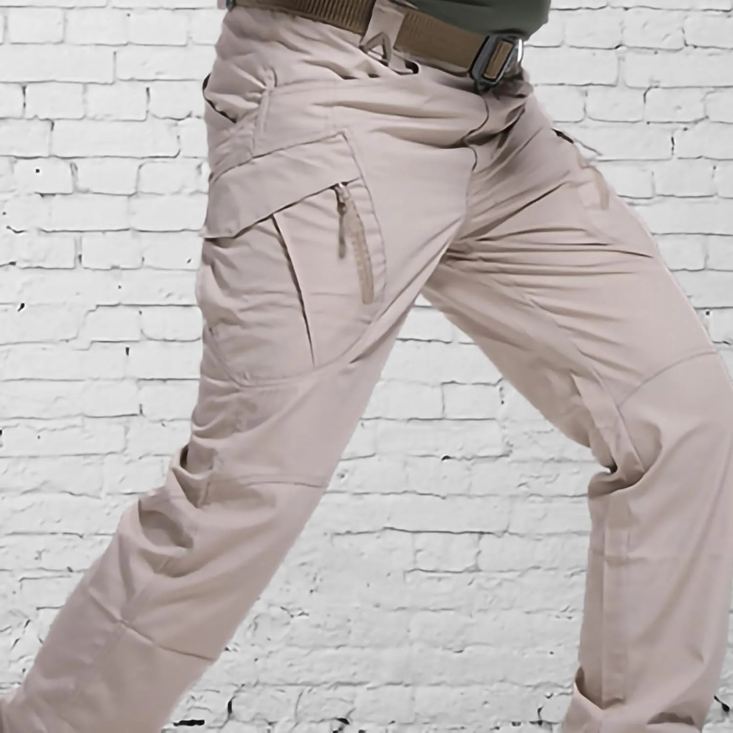 Joggers Pants Man Regular Big and Tall Solid Twill Cargo Pants Multi Pockets Work Utility Straight Legs Trousers