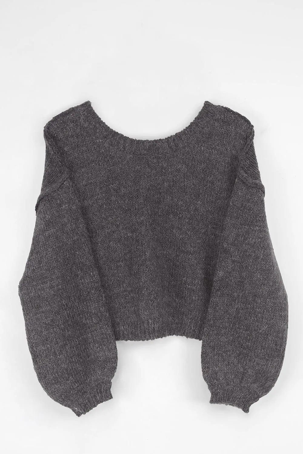 Jumppmile Women's Cropped Sweater Top Crewneck Long Sleeve Knit Fall Pullover Sweater