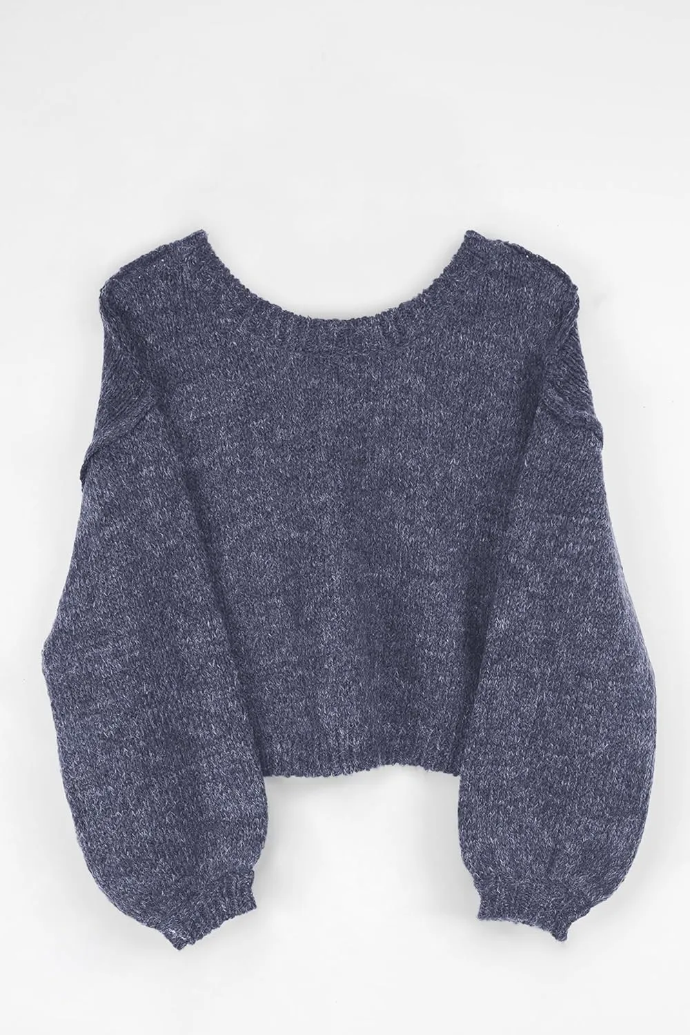 Jumppmile Women's Cropped Sweater Top Crewneck Long Sleeve Knit Fall Pullover Sweater