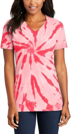 JustBlanks Womens Short Sleeves T-Shirts 100% Cotton Tie-Dye V-Neck Tee