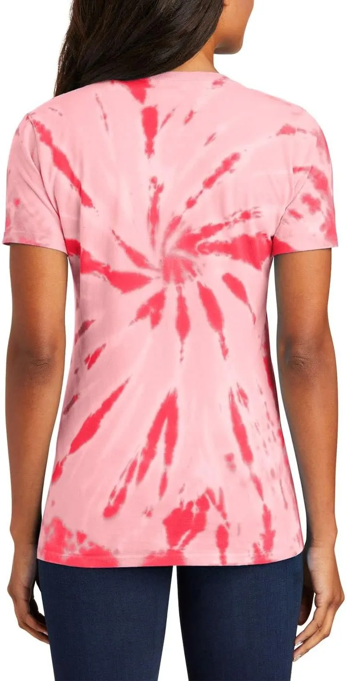 JustBlanks Womens Short Sleeves T-Shirts 100% Cotton Tie-Dye V-Neck Tee