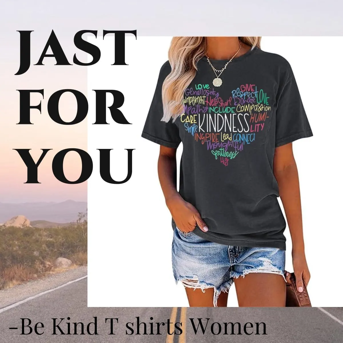 Kindness Shirt for Women Summer Casual Short Sleeve Inspirational Tee Tops