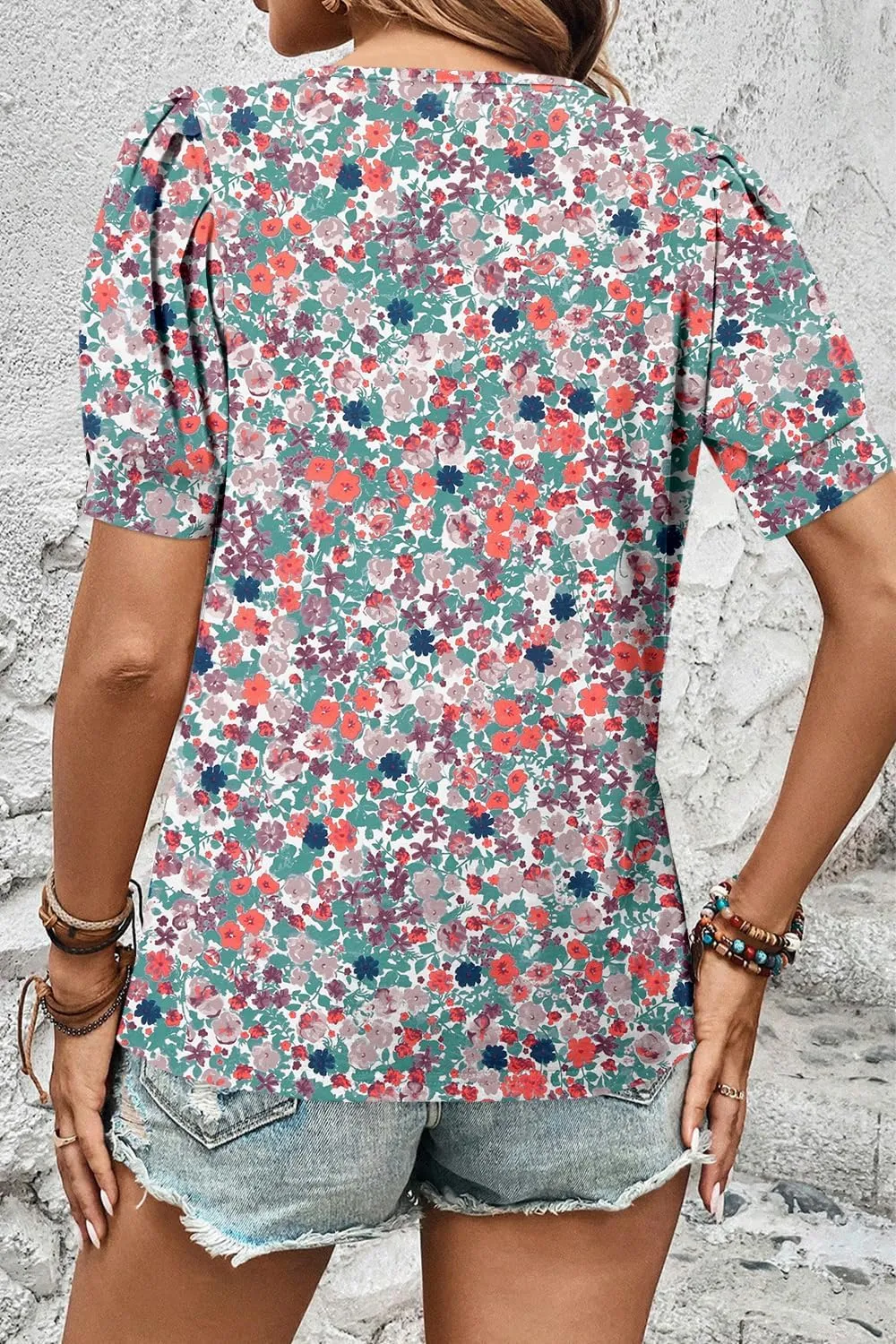 KISSMODA Womens Tops Short Sleeve Plus Size Tunic Top Casual Shirt O-neck Boho Blouse Summer Basic Tunics Tops for Woman