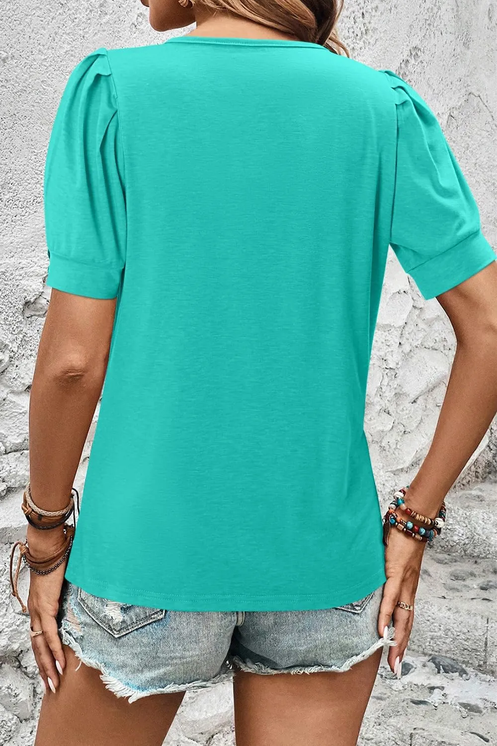 KISSMODA Womens Tops Short Sleeve Plus Size Tunic Top Casual Shirt O-neck Boho Blouse Summer Basic Tunics Tops for Woman