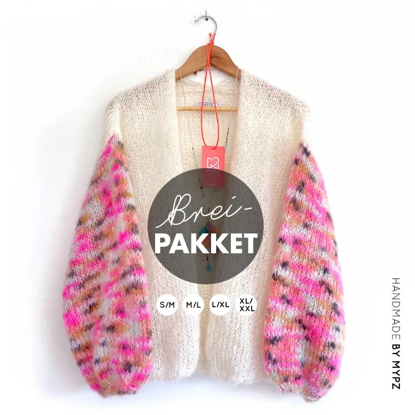 Knitting kit – MYPZ Basic Light Mohair Cardigan Brighter Days No10 (ENG-NL)