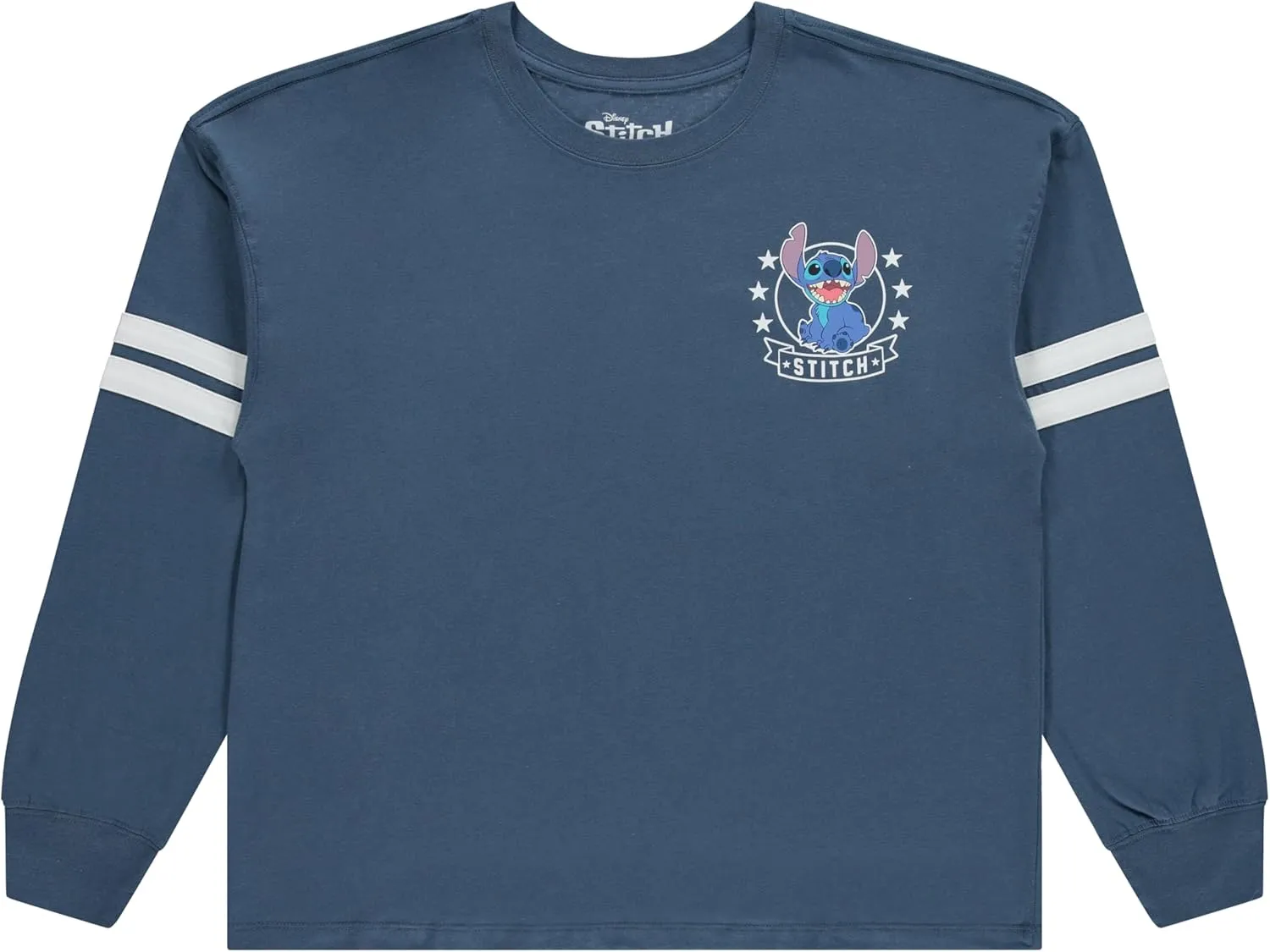 Ladies Mickey & Minnie Mouse Shirt - Lilo and Stitch Mickey & Minnie - Long Sleeve Varsity Stripe Sleeve Athletic Tee