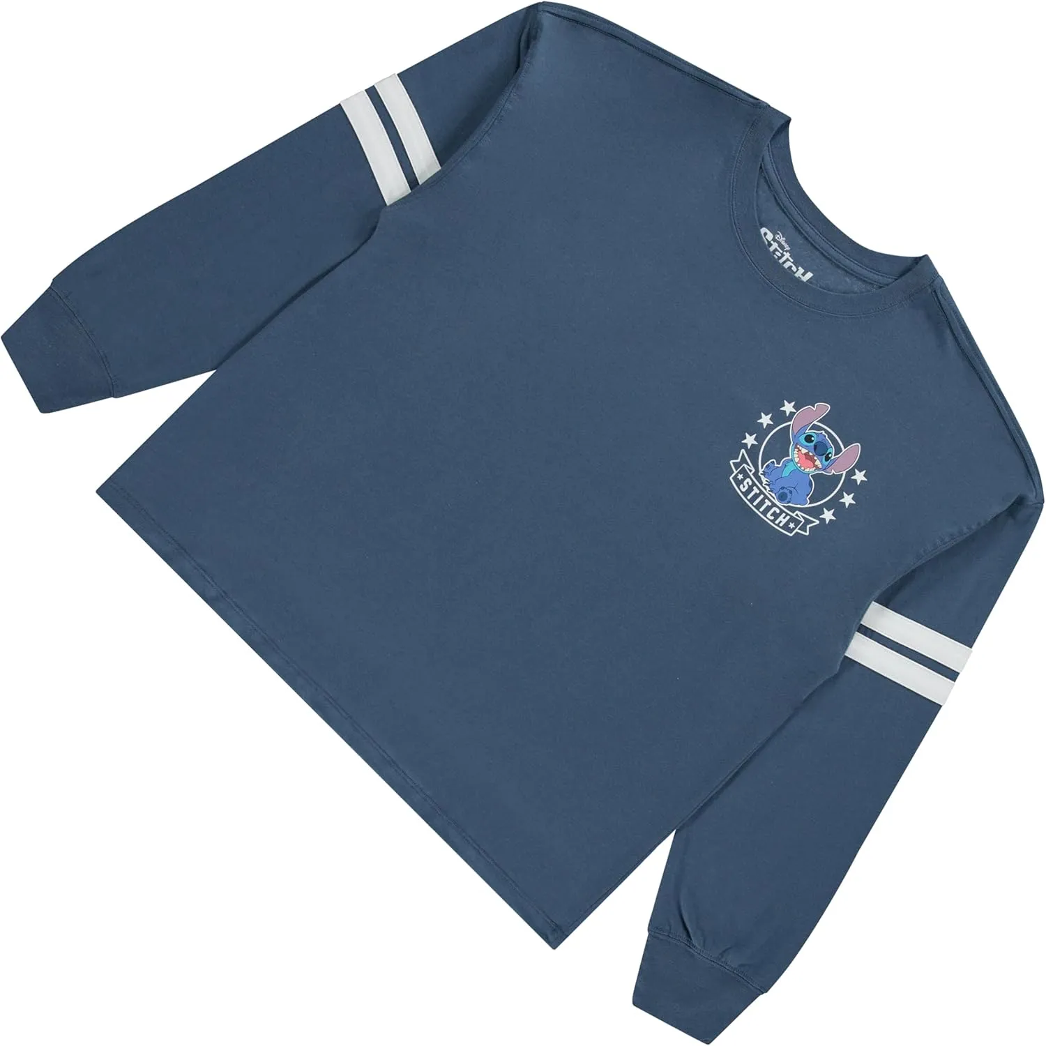Ladies Mickey & Minnie Mouse Shirt - Lilo and Stitch Mickey & Minnie - Long Sleeve Varsity Stripe Sleeve Athletic Tee