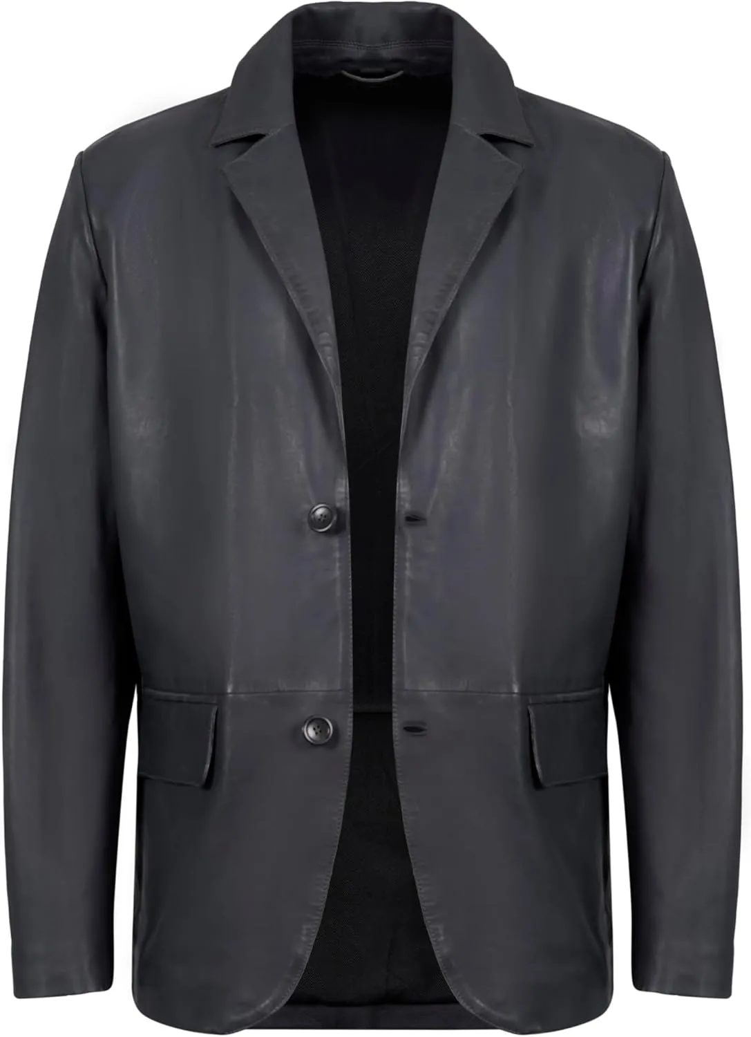 Lambskin Leather Blazer Men Casual Coat  Notched Collar Classic Bonds Style Ultimate Leather Blazer for Men