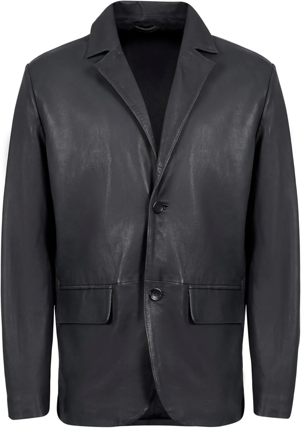 Lambskin Leather Blazer Men Casual Coat  Notched Collar Classic Bonds Style Ultimate Leather Blazer for Men