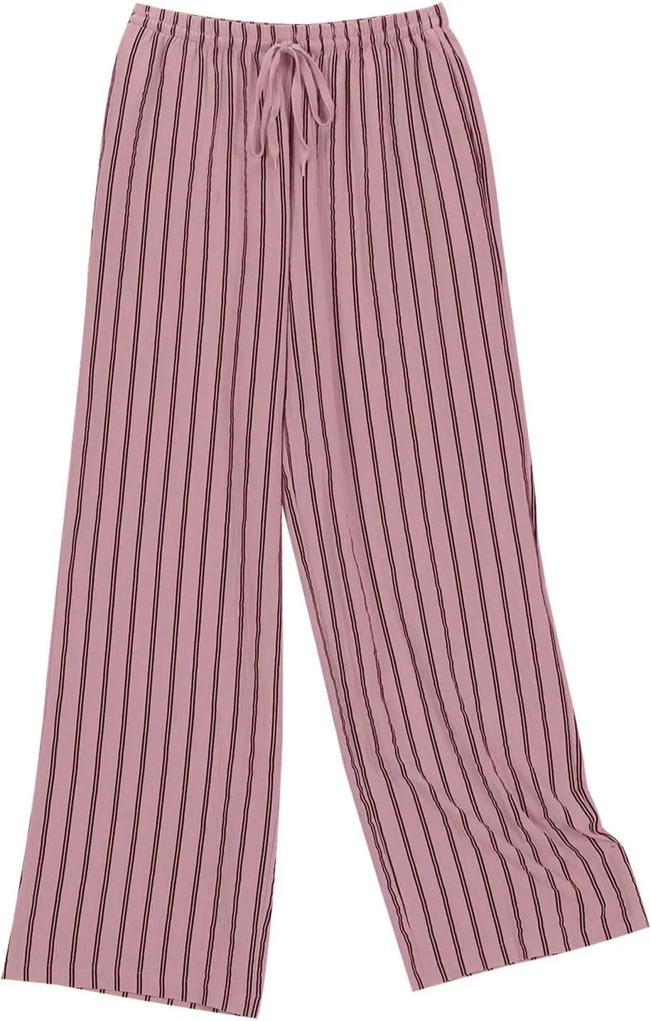 Lastesso Summer Pants for Women High Waisted Drawstring Vertical Stripe Slacks Casual Summer Paj Loungewear with Pockets