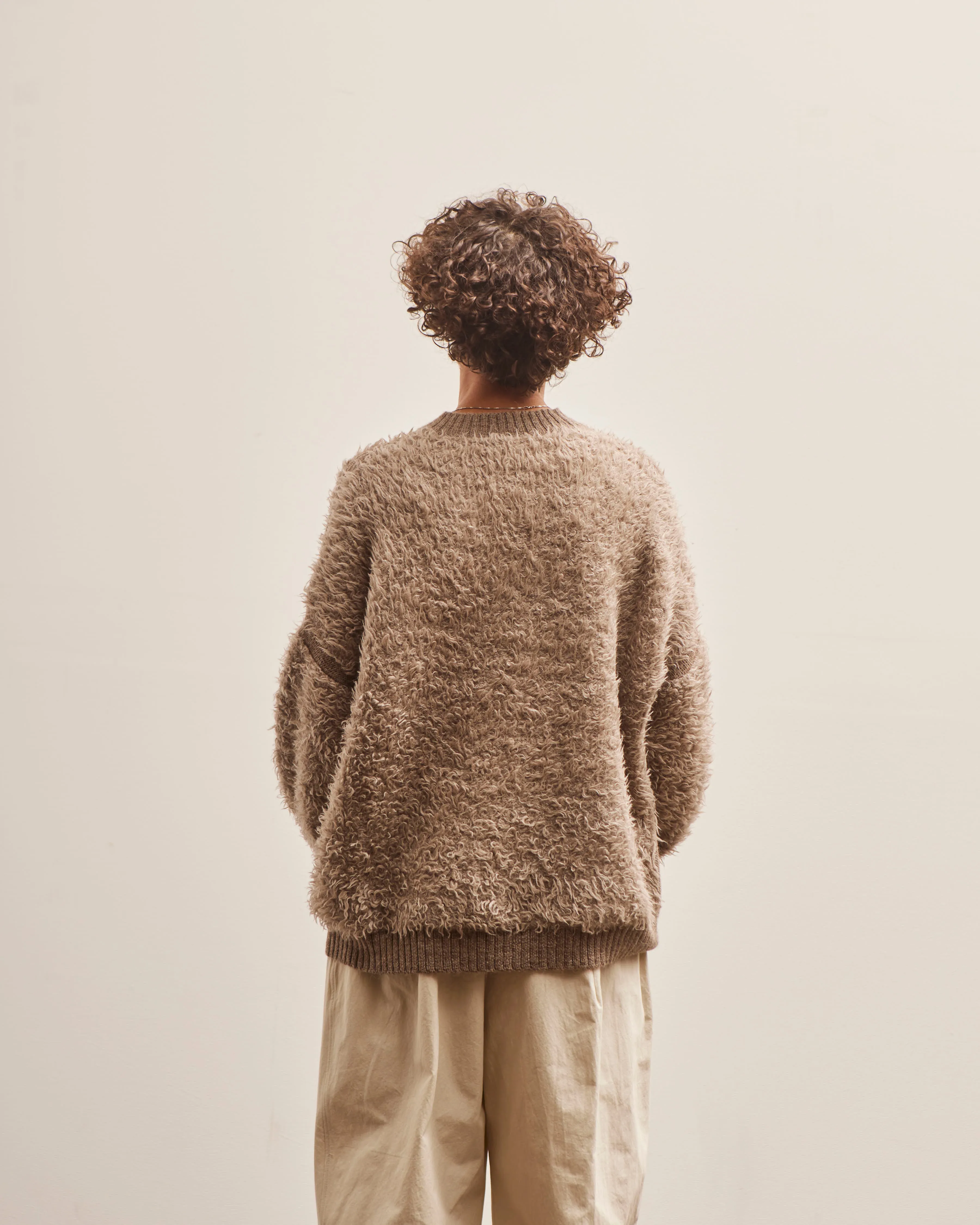 Lauren Manoogian Sherpa Crewneck, Taupe Granite