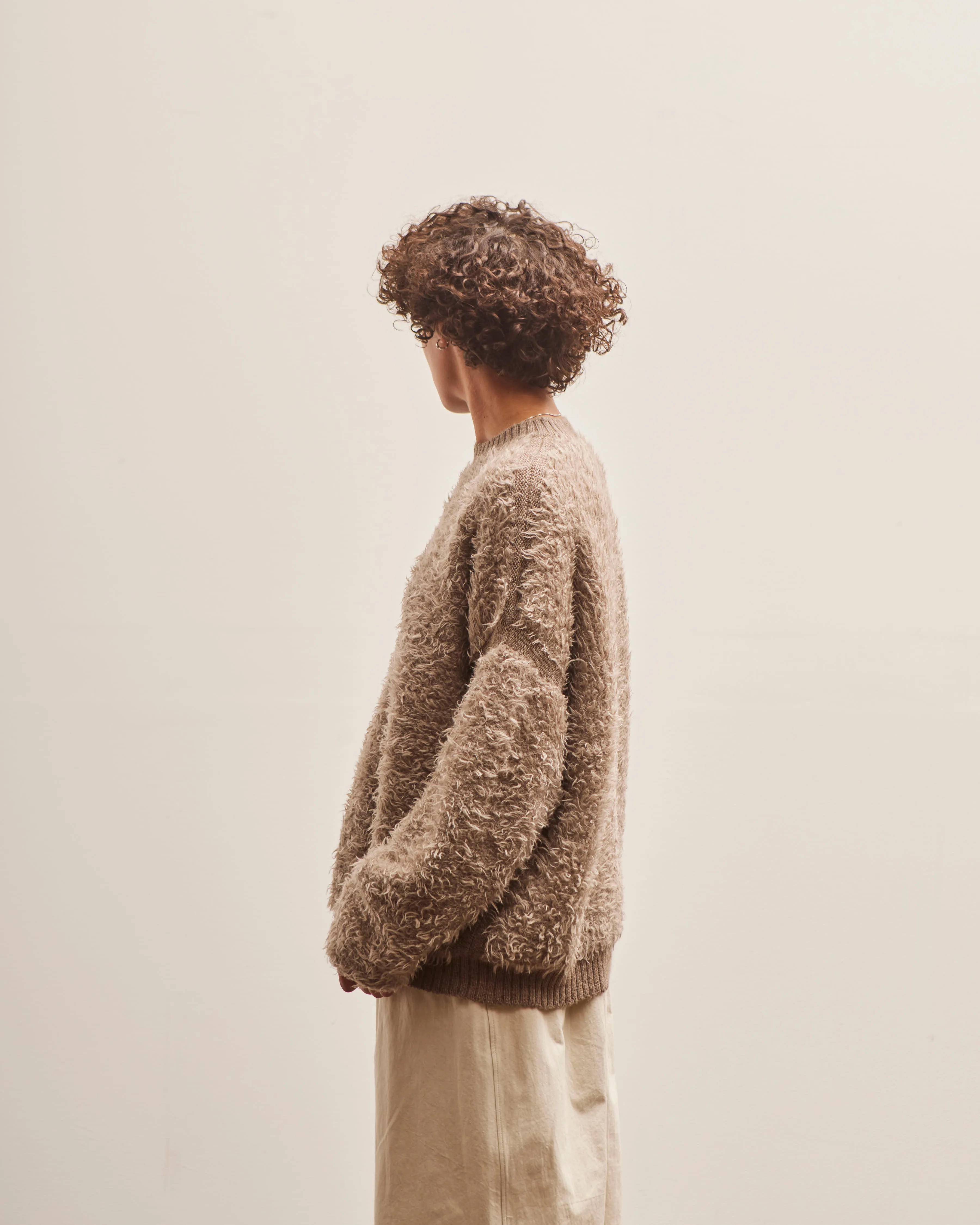 Lauren Manoogian Sherpa Crewneck, Taupe Granite