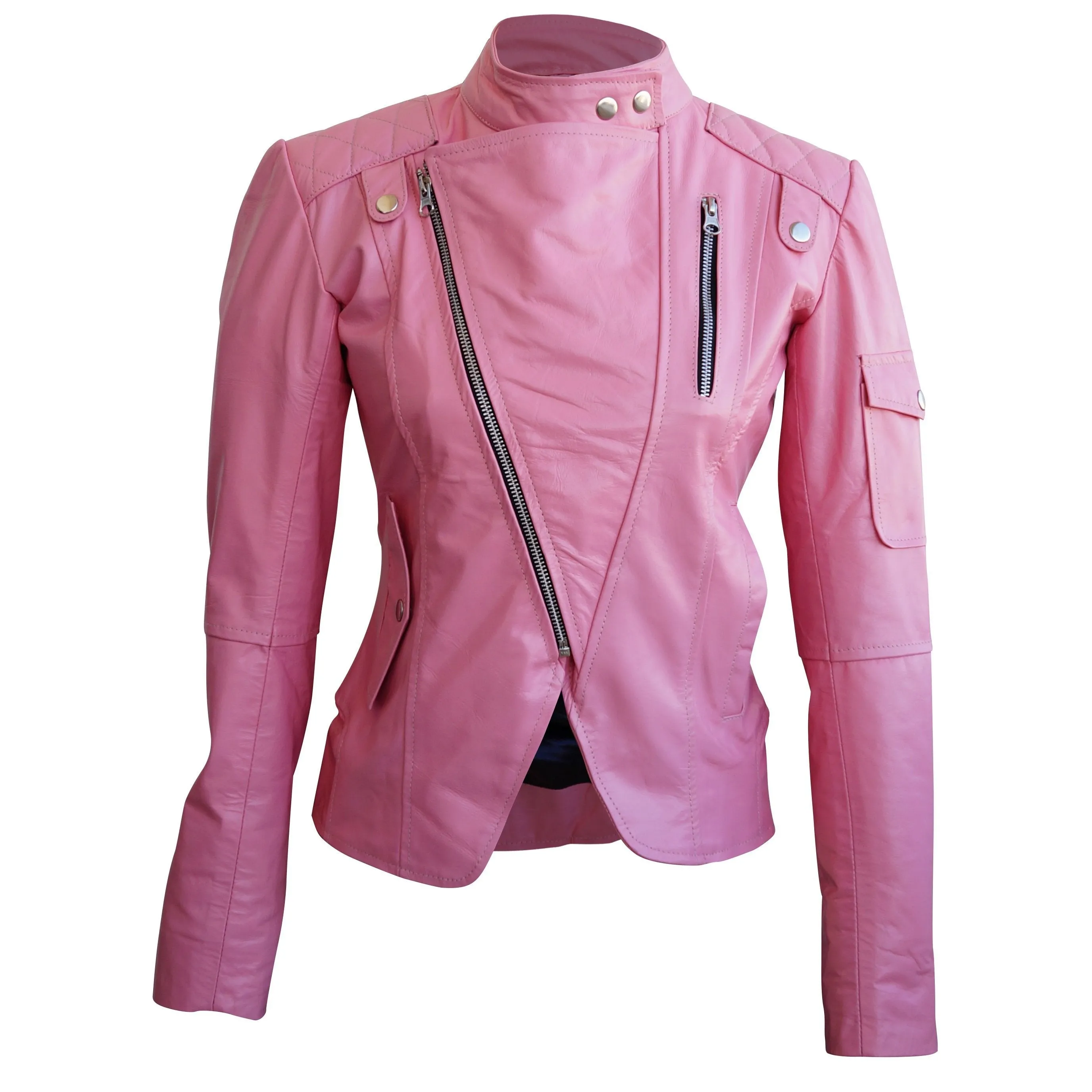 Leather Skin Women Pink Brando Genuine Leather Jacket