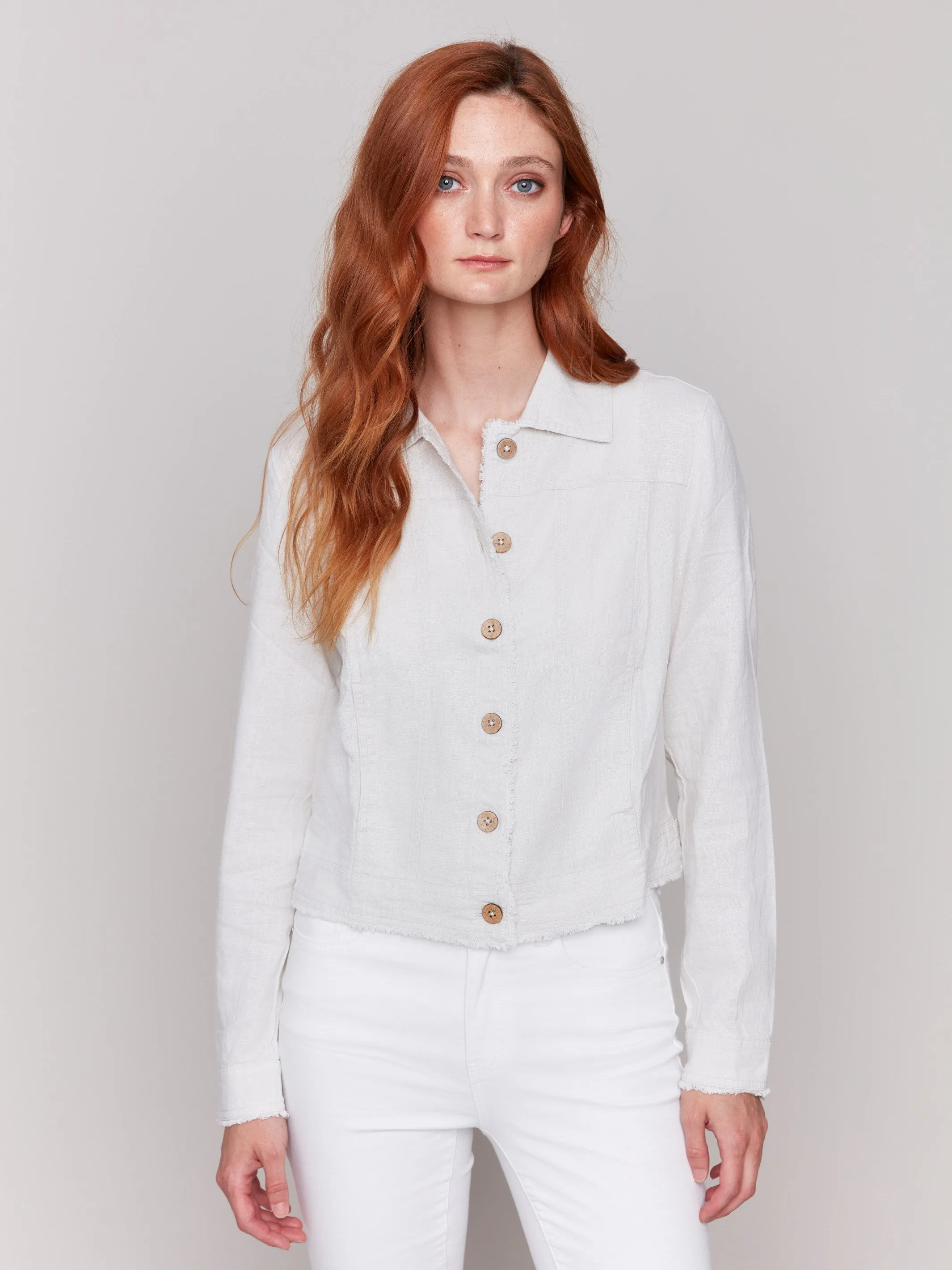 Linen Blend Jacket - Natural