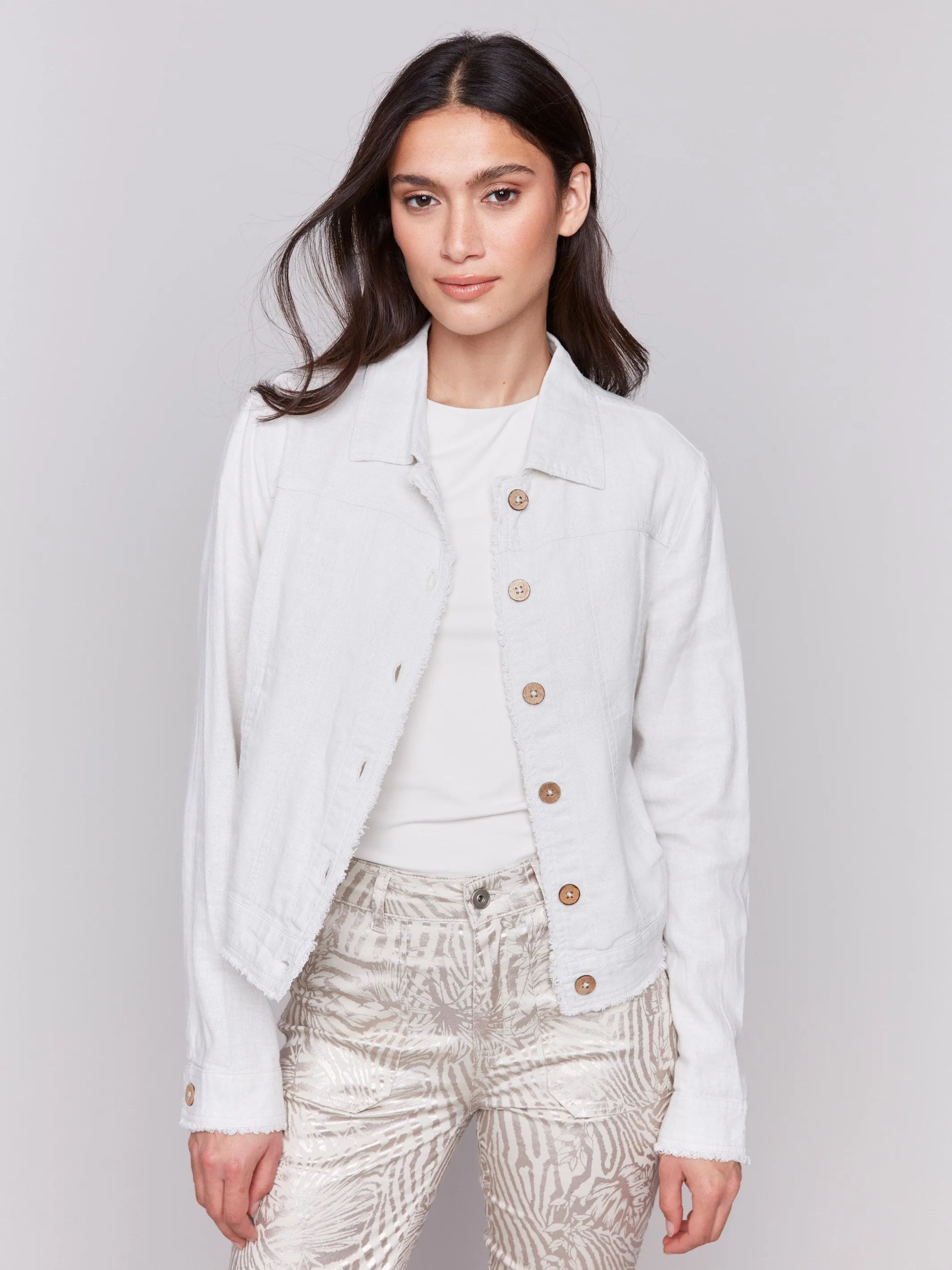 Linen Blend Jacket - Natural