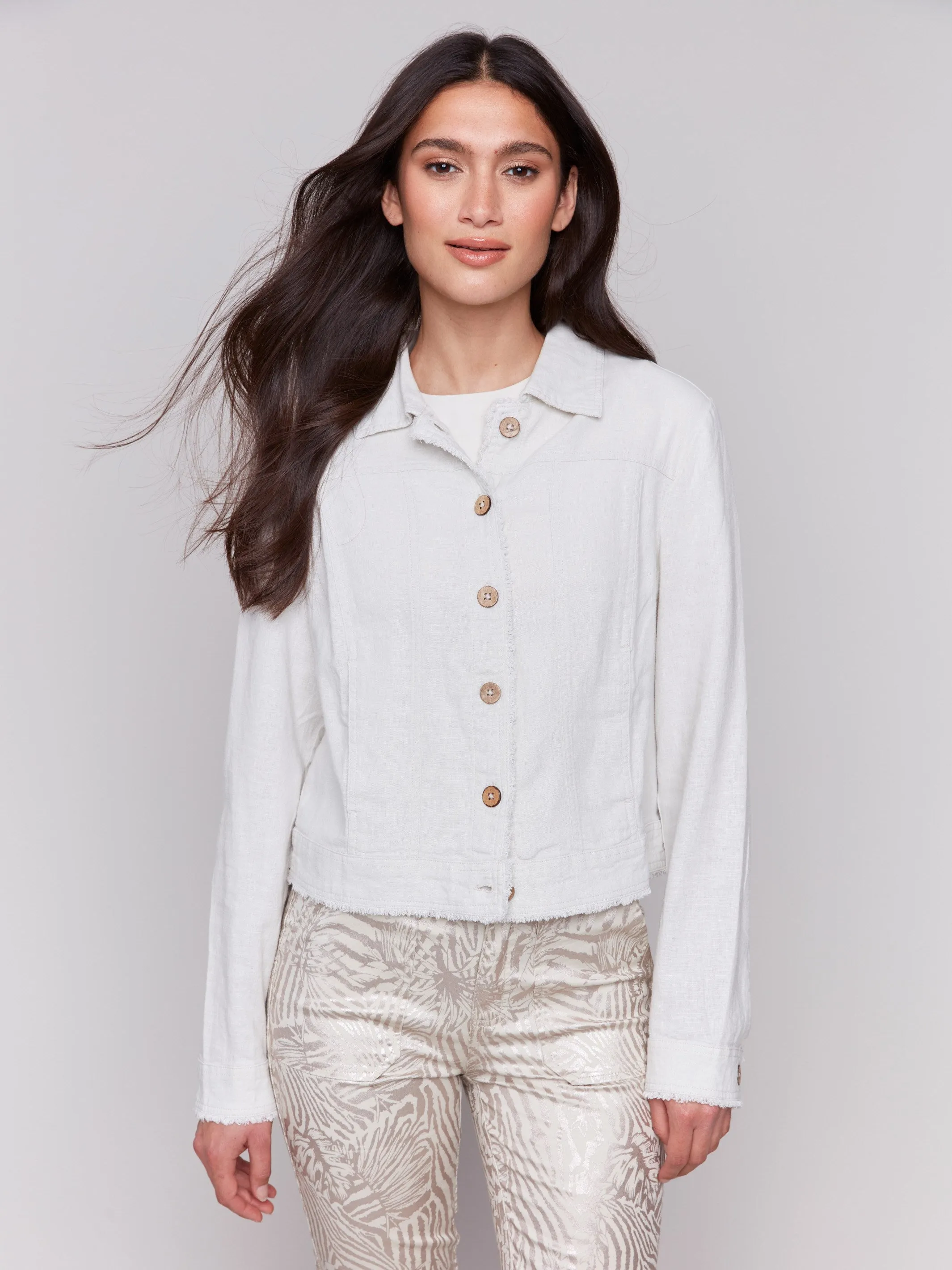 Linen Blend Jacket - Natural