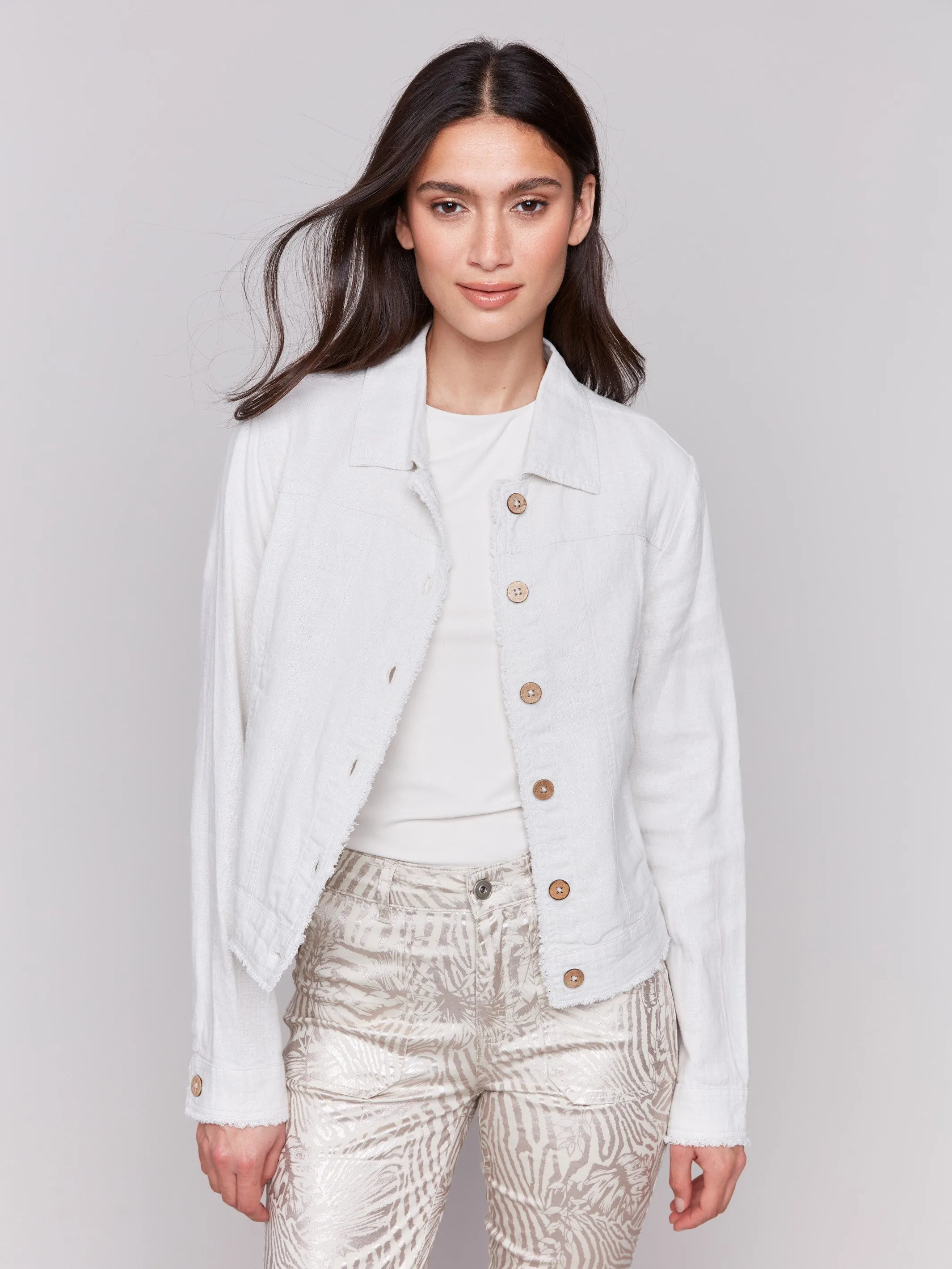 Linen Blend Jacket - Natural