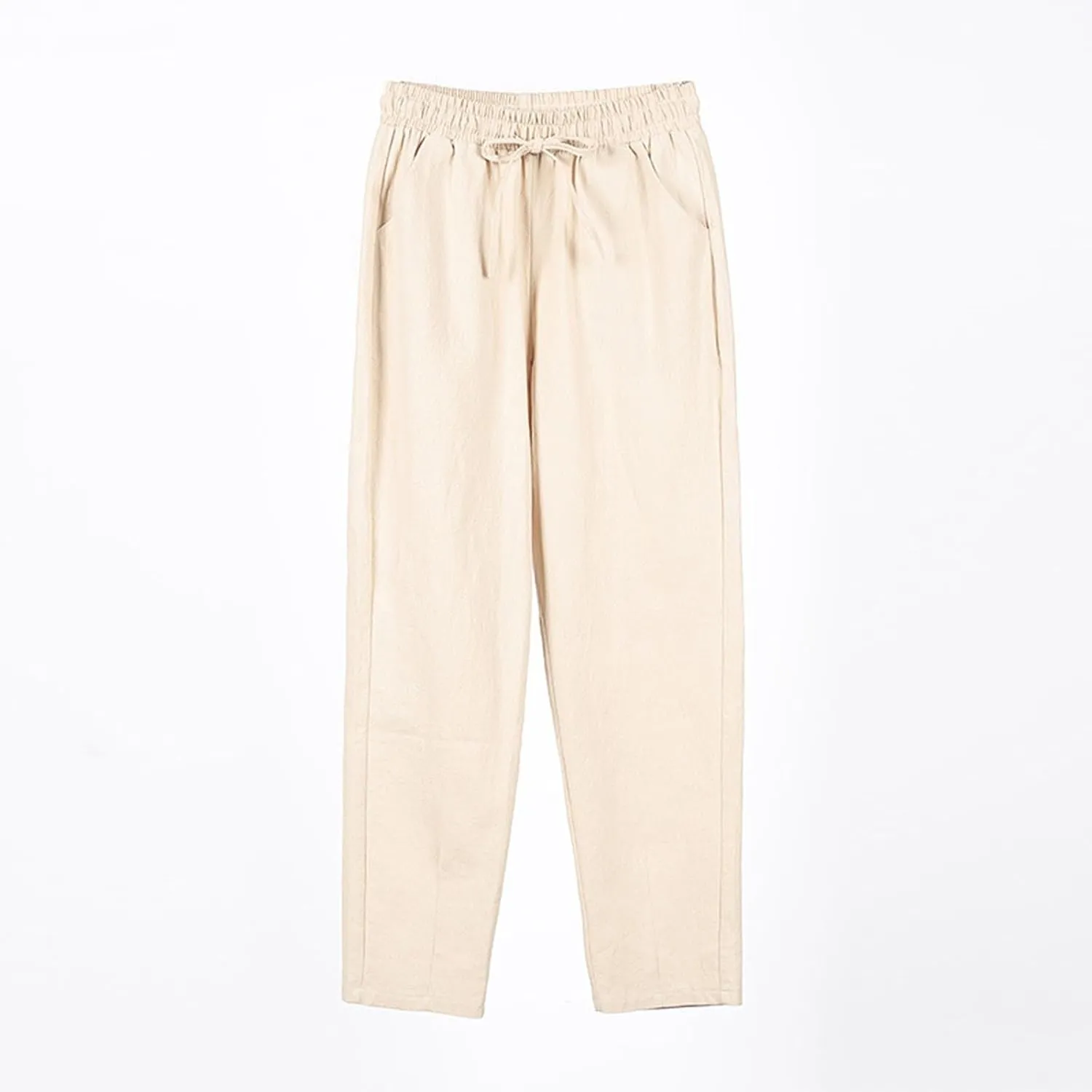 Linen Cotton Yoga Pants for Women Straight Leg Summer, Wide Leg Pants Woman Dressy Lounge High Waisted Trousers