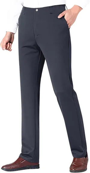Linen Pants for Men Classic Fit Slim Fit Formal Work Suit Pant Skinny Stretch Straight Legs Casual Work Trousers