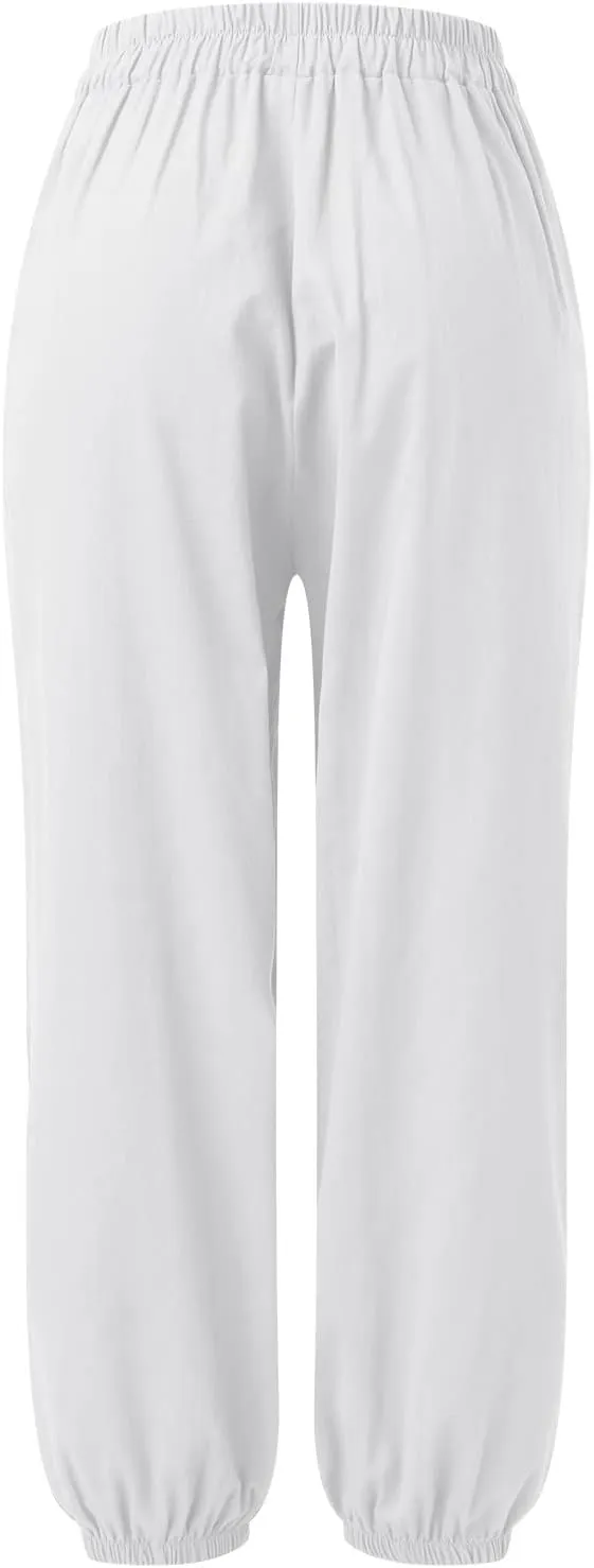 Linen Pants for Women Tall Long Pant Trousers with Pocket Casual Loose Pants Linen Blend Pants Linen Outfit