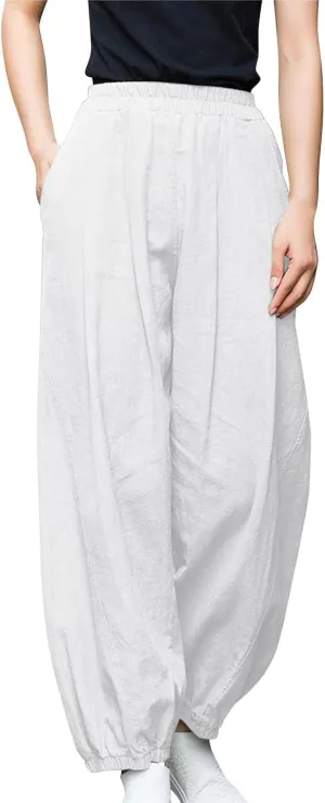Linen Pants for Women Tall Long Pant Trousers with Pocket Casual Loose Pants Linen Blend Pants Linen Outfit