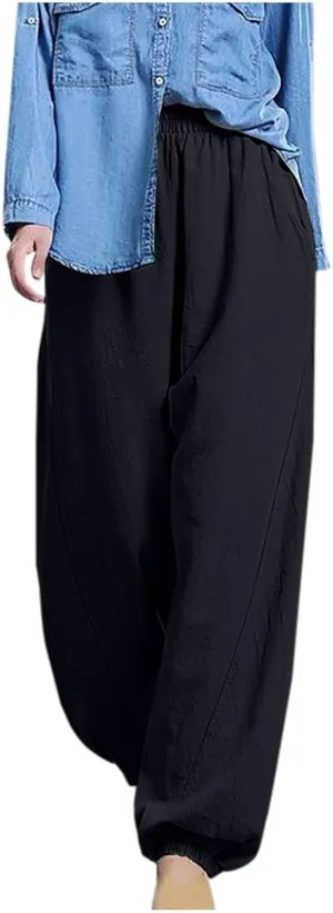 Linen Pants Spring Lightweight Cotton Lounge Pant Women Trousers Work Casual High Waisted