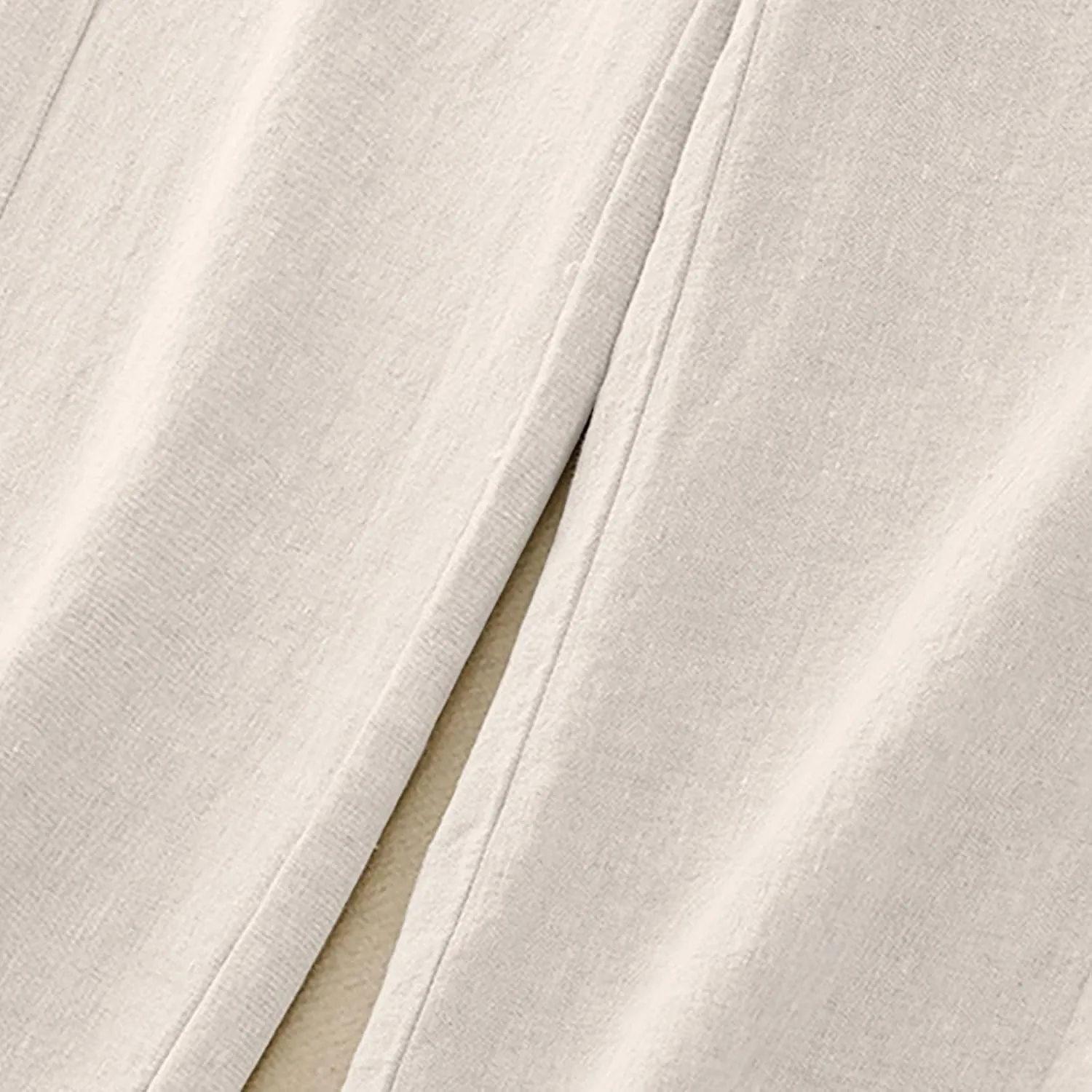 Lmdudan 2025 Women's Cotton Linen Pants Wide Straight Leg Pants Elastic High Waisted Casual Loose Trousers with Pockets