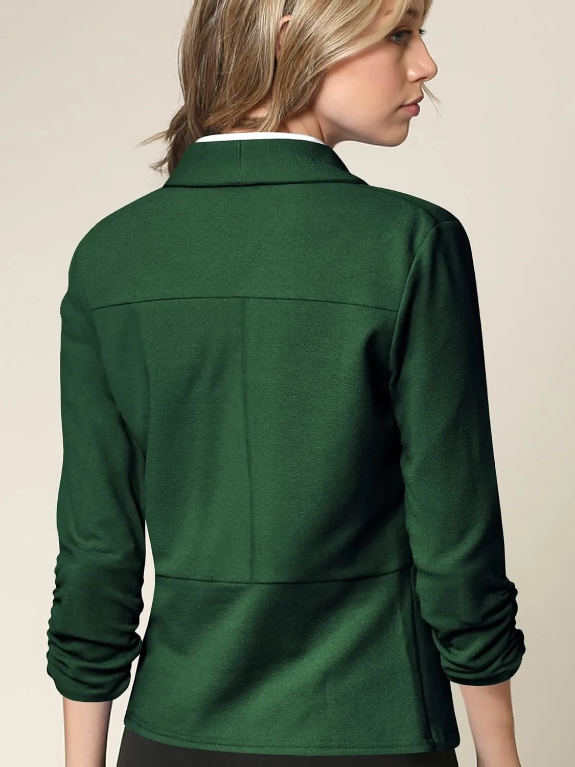 Lock and Love Women 3/4 Sleeve Blazer Open Front Cardigan Jacket Work Office Blazer