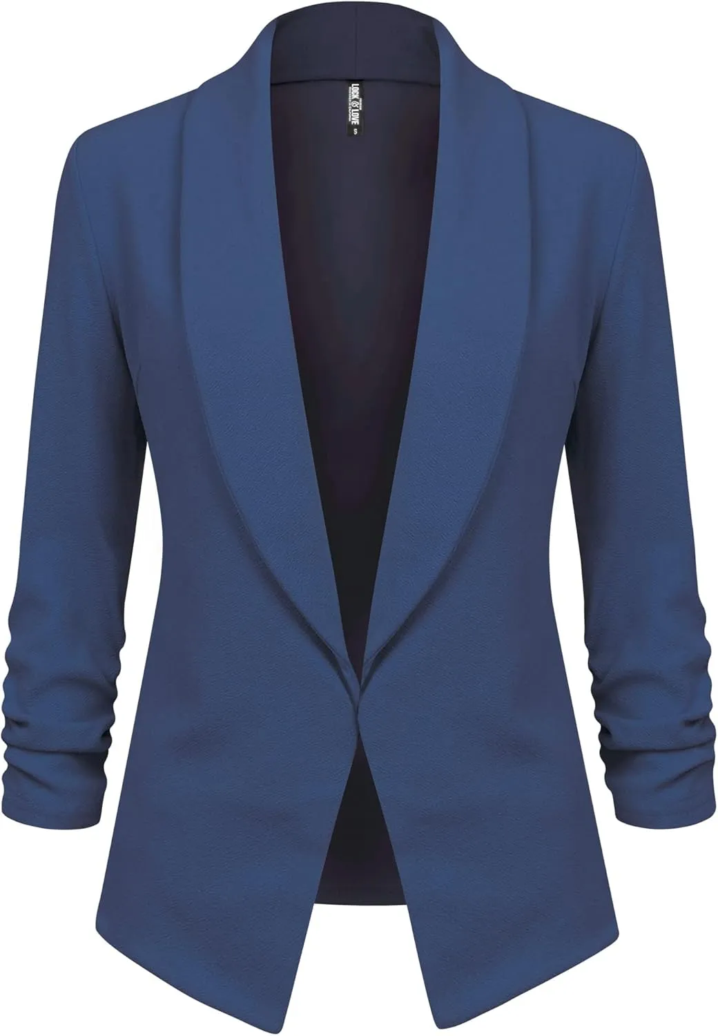 Lock and Love Women 3/4 Sleeve Blazer Open Front Cardigan Jacket Work Office Blazer