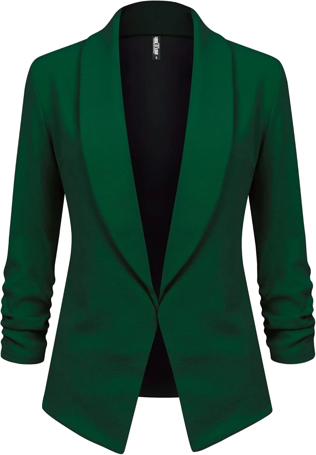 Lock and Love Women 3/4 Sleeve Blazer Open Front Cardigan Jacket Work Office Blazer