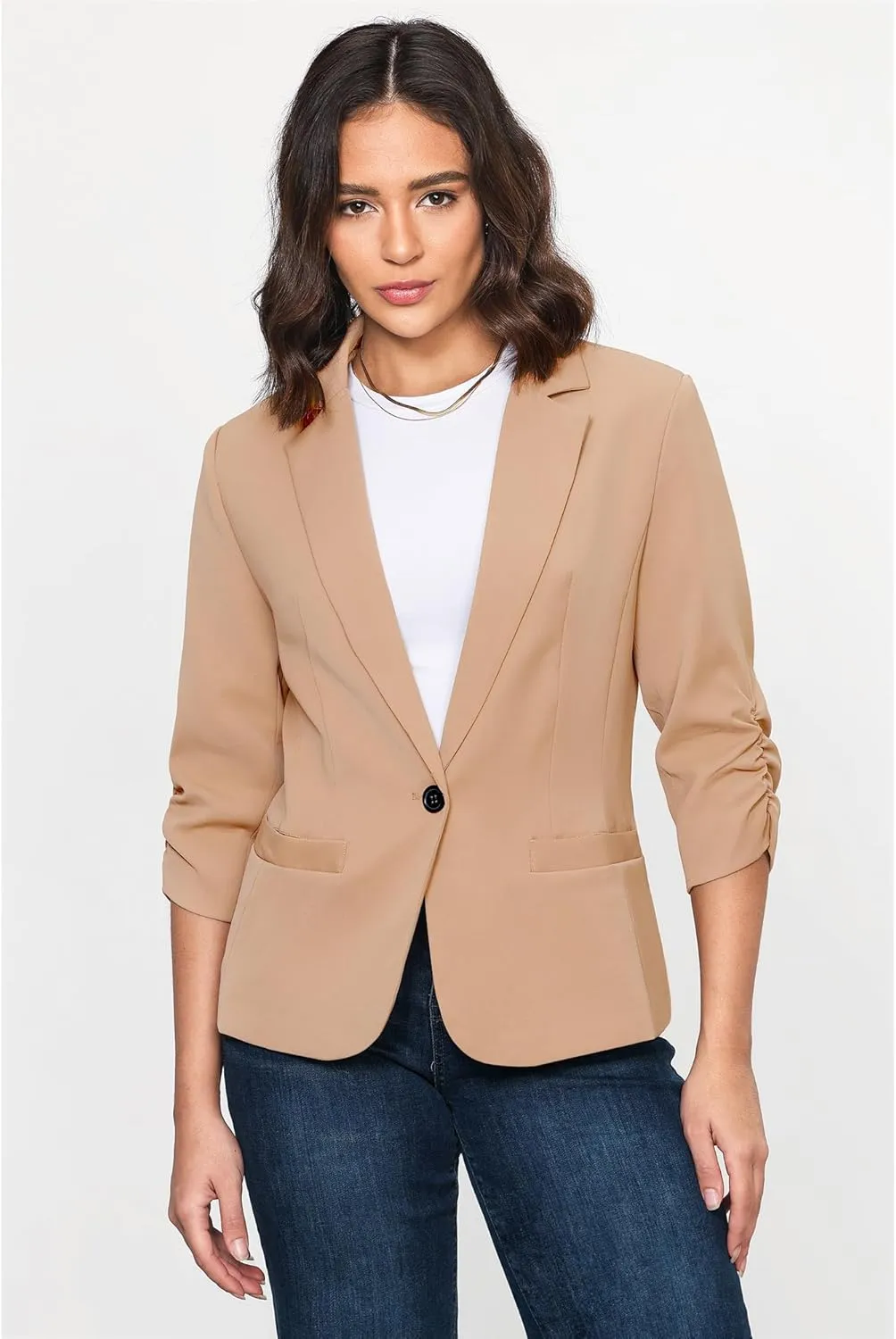 LookbookStore Blazers for Women Suit Jackets Dressy 3/4 Sleeve Blazer Business Casual Outfits for Work