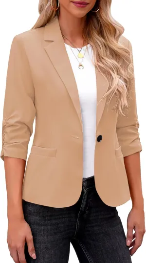 LookbookStore Blazers for Women Suit Jackets Dressy 3/4 Sleeve Blazer Business Casual Outfits for Work