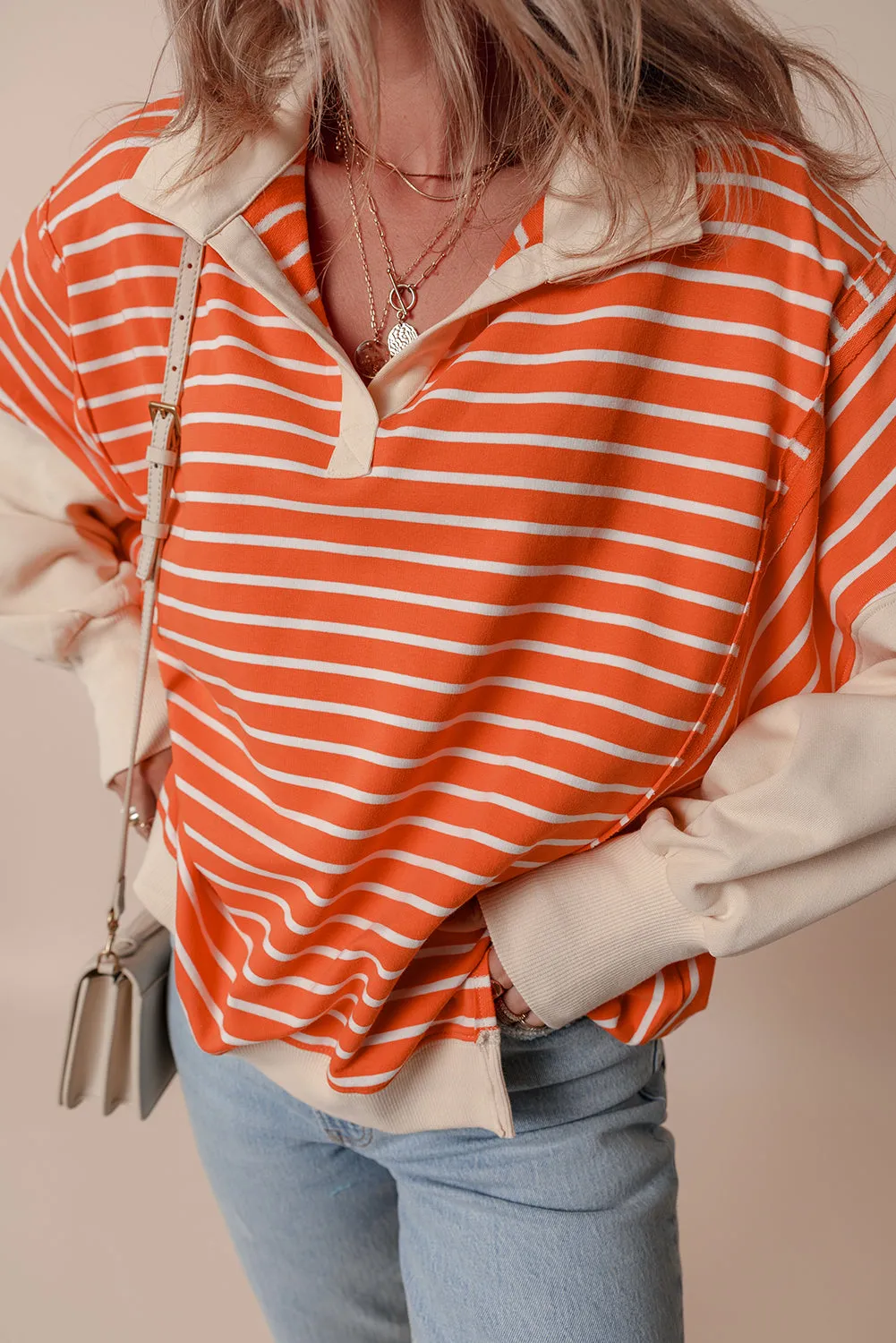Loose Fit Collared Sweatshirt
