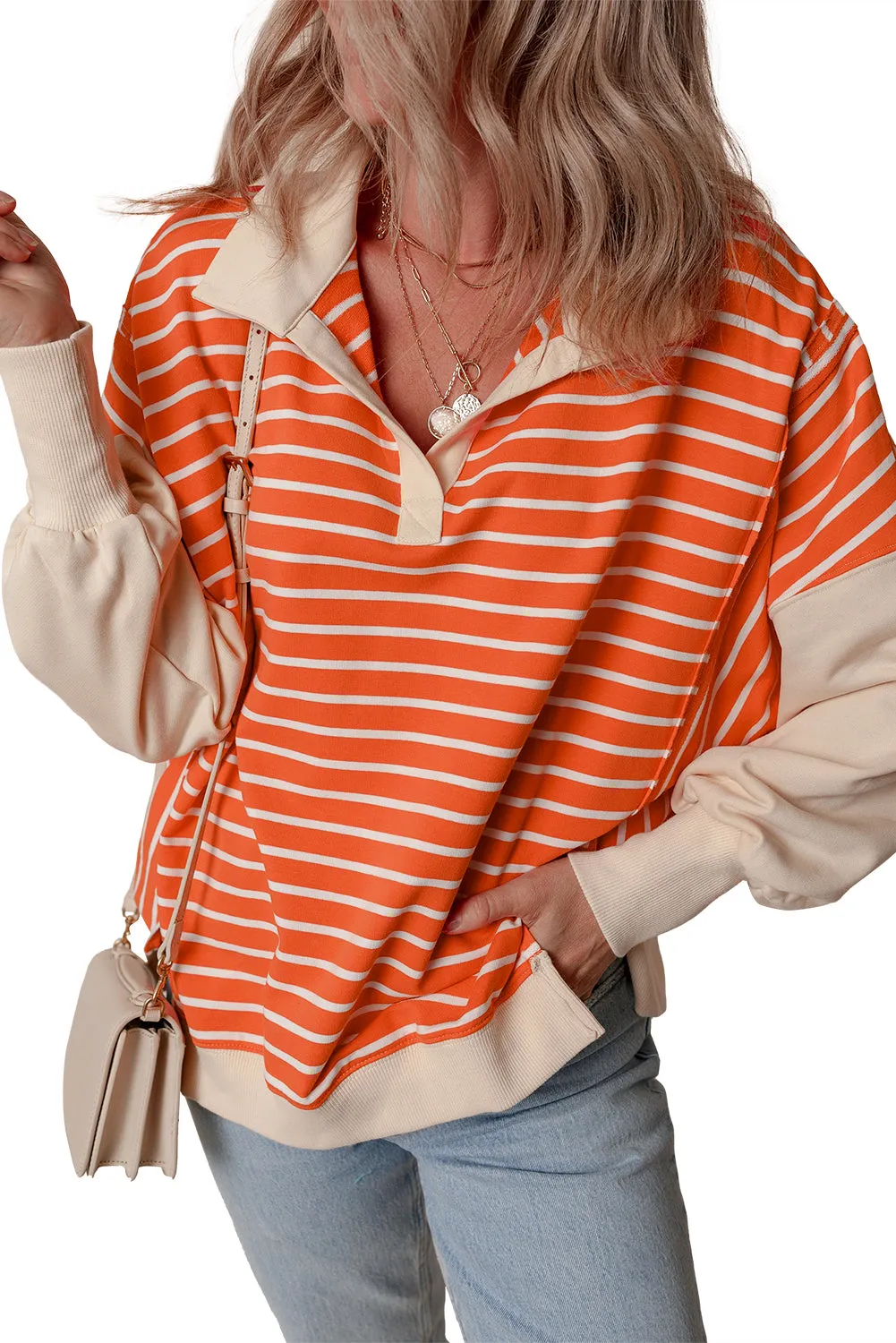 Loose Fit Collared Sweatshirt