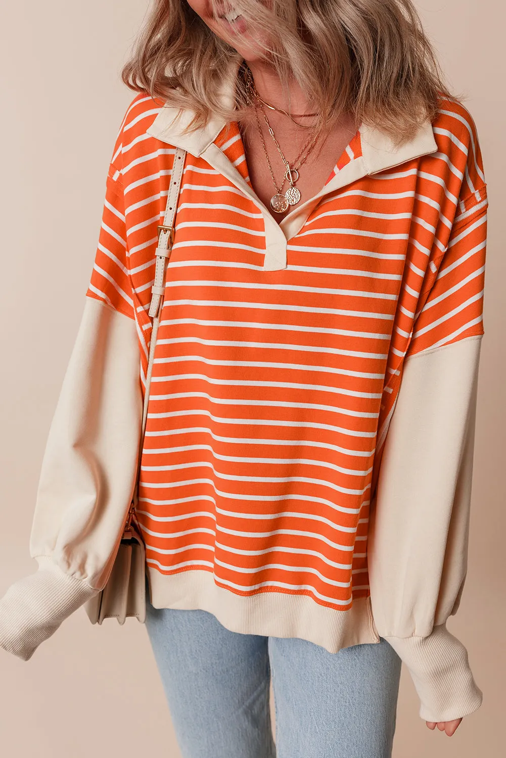 Loose Fit Collared Sweatshirt
