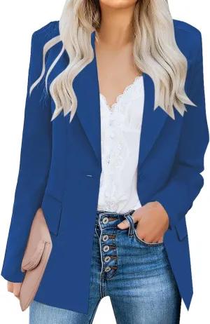 luvamia Women's Casual Long Sleeve Lapel Button Slim Work Office Blazer Jacket