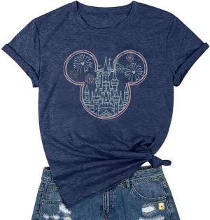 Magical Shirt for Women Magic Kingdom Tshirt Castle Graphic Tee Family Vacation Short Sleeve Tops Summer Casual Tops