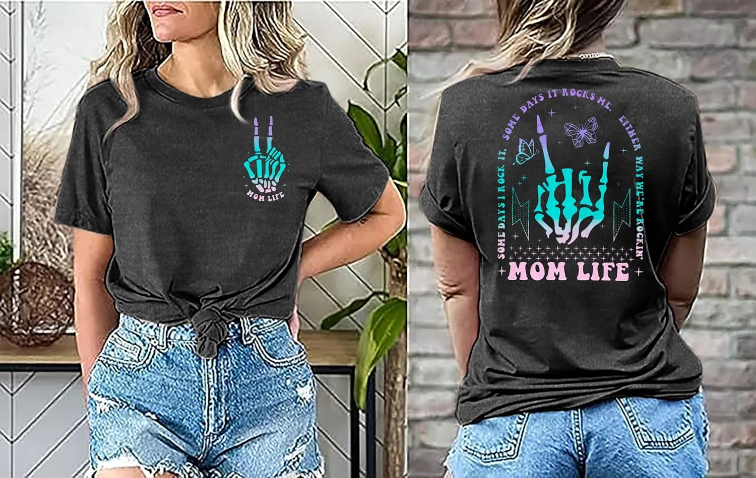 Mama Shirts Mom Life T-Shirts Women Some Days I Rock It Shirt Vintage Casual Short Sleeve Tops