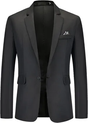 Men's Blazer Jacket Lightweight Casual Sport Coat Classic One Button Stretch Blazer Suit Jacket Sport Coat