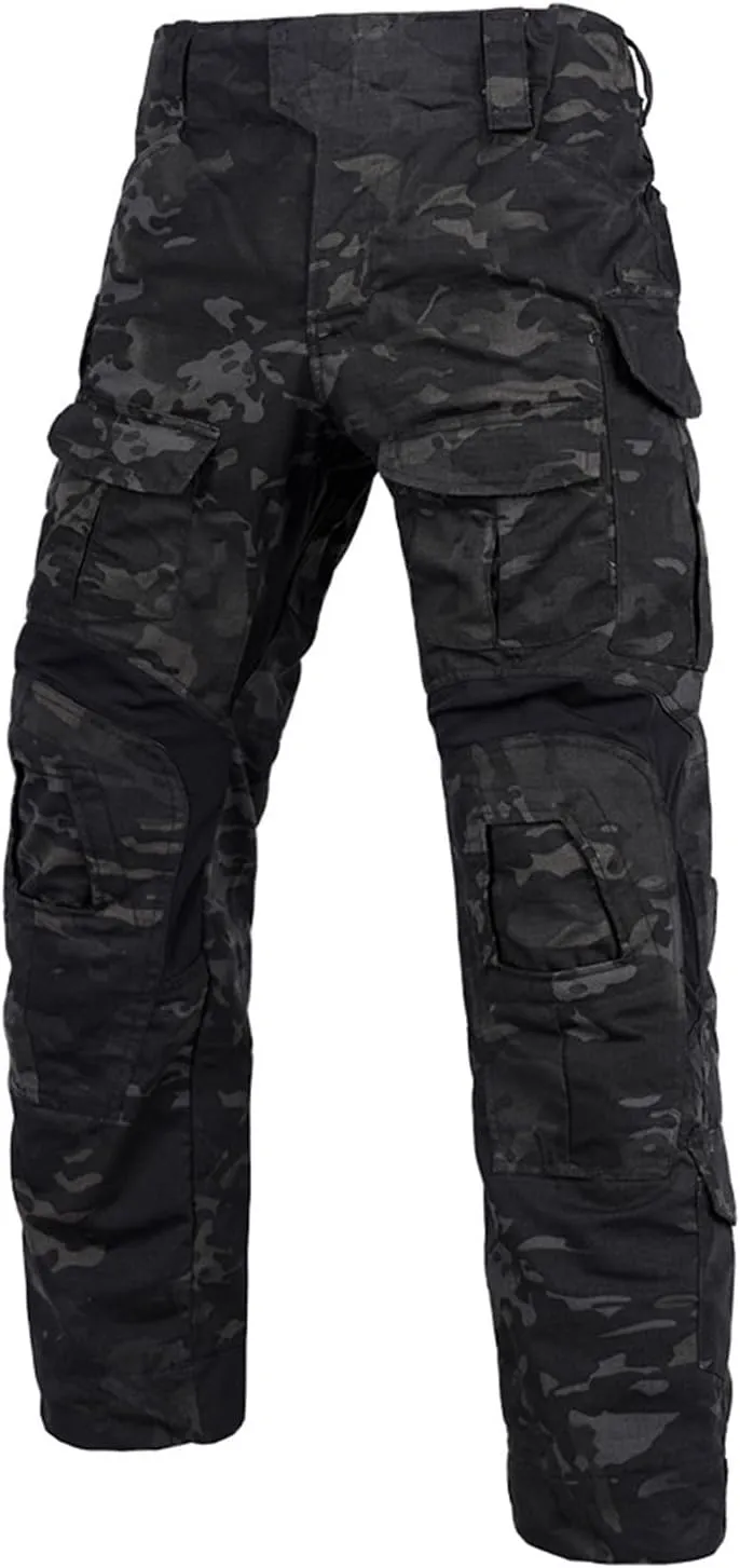 Men's Camouflage Cargo Pants Slim-Fitting Military Fans Training Multi-Bag Work Pants