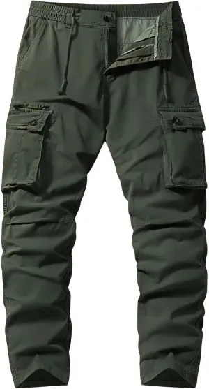 Men's Casual Cargo Pants Cotton Lightweight Straight Pants