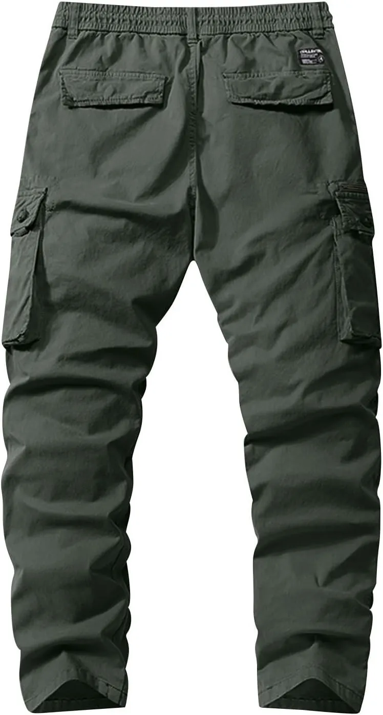 Men's Casual Cargo Pants Cotton Lightweight Straight Pants