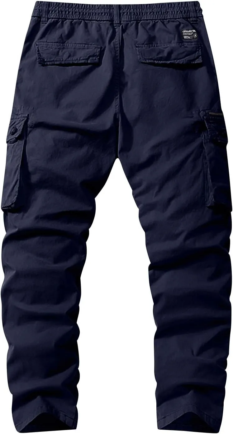 Men's Casual Cargo Pants Cotton Lightweight Straight Pants