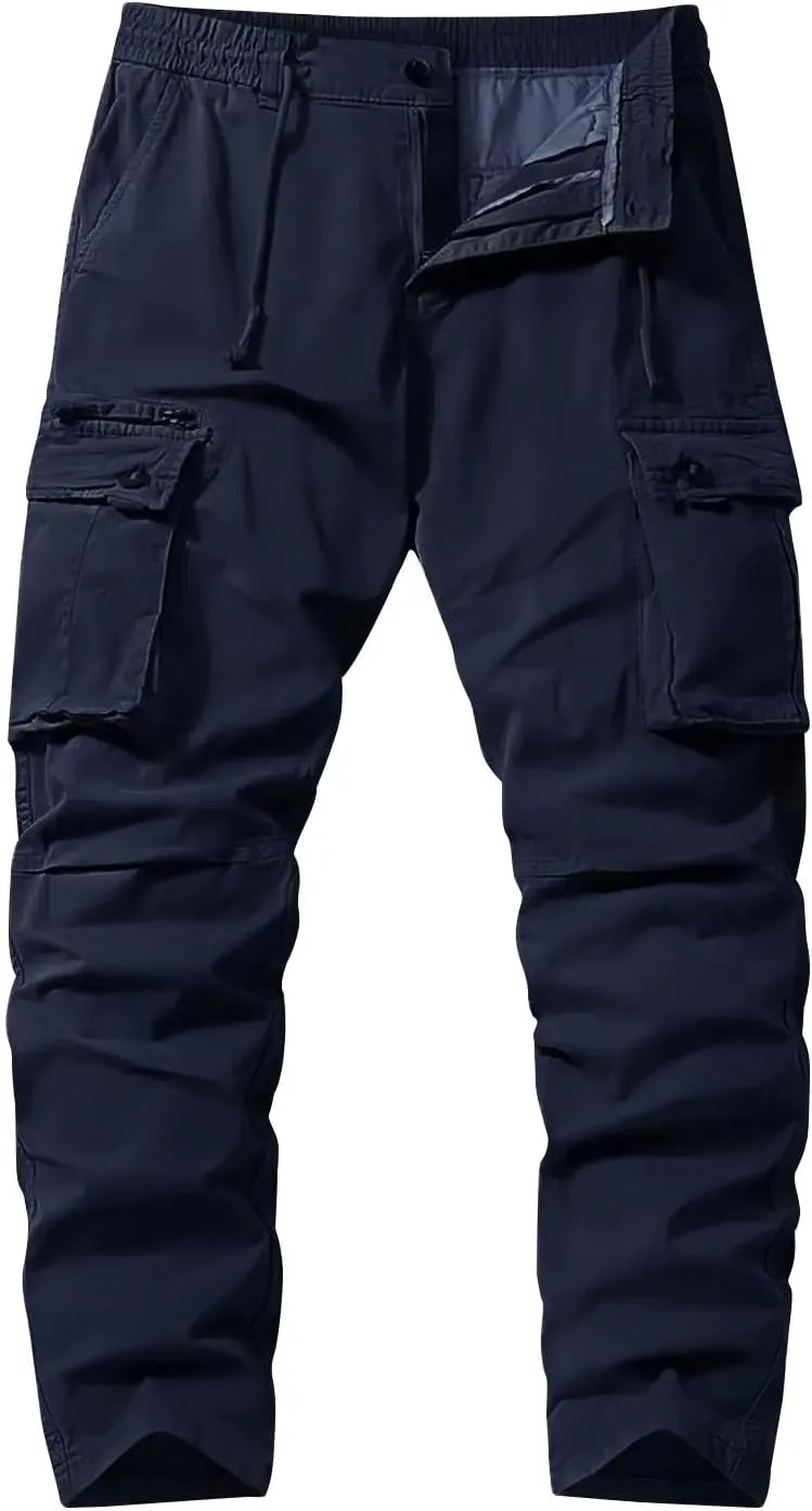 Men's Casual Cargo Pants Cotton Lightweight Straight Pants